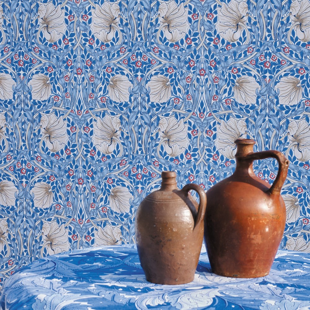 Pimpernel Wallpaper 217062 by Morris & Co in Woad Blue